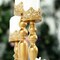 3 pcs Gold Metal Lacy Trim Glass Candle Holders Party Centerpieces